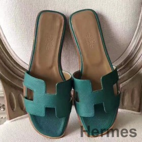 Hermes Oran Sandaler I Malakit Epsom Læder