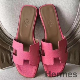 Hermes Oran Sandaler I Rose Konfetti Epsom Læder