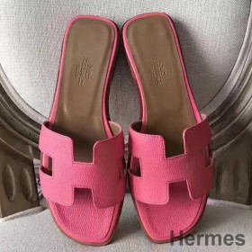 Hermes Oran Sandaler I Rose Konfetti Epsom Læder