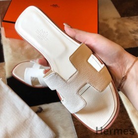 Hermes Oran Slide Sandaler I Beton Epsom Kalveskind
